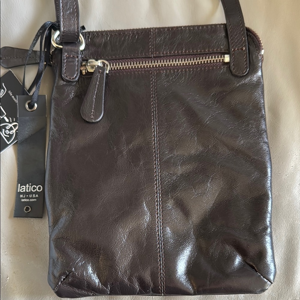 Latico Brown Leather Crossbody Bag NEW! - Picture 2 of 5